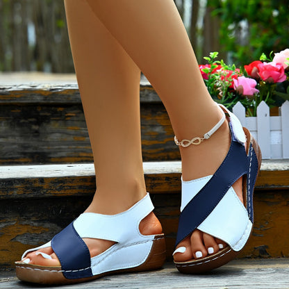 Viviane | Two-Tone Orthopedic Cross Sandals