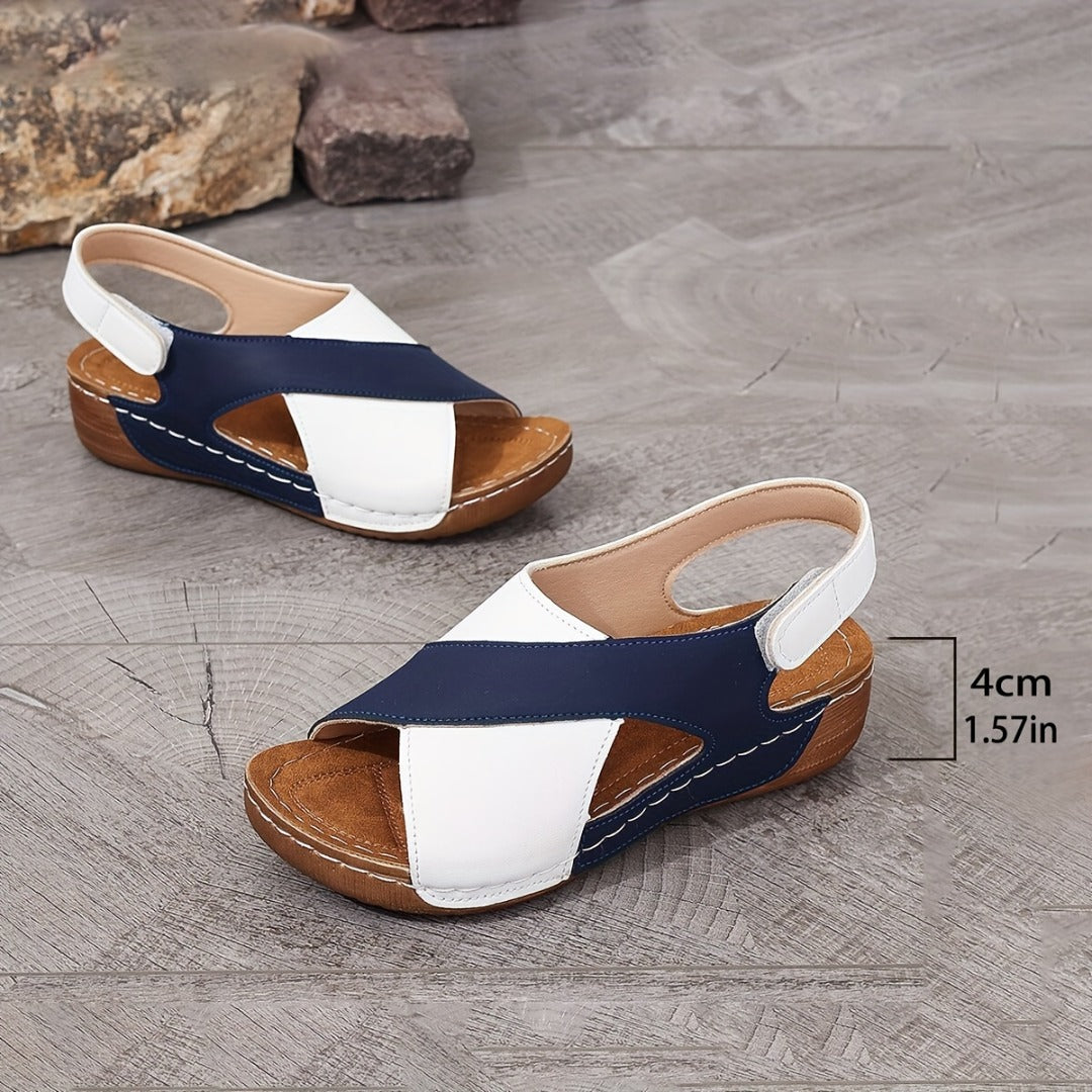 Viviane | Two-Tone Orthopedic Cross Sandals