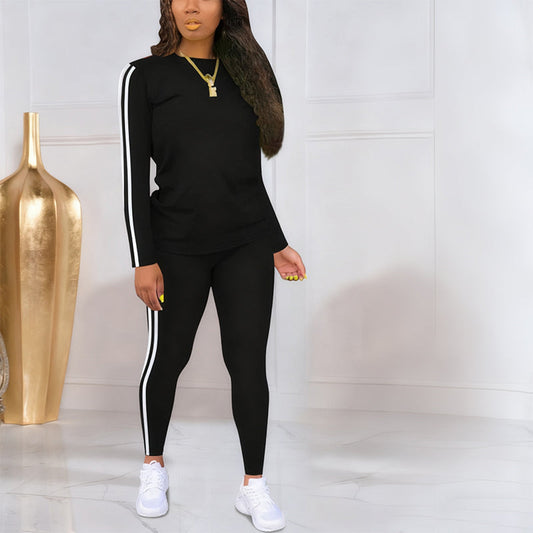 Maren two-piece striped tracksuit set for women