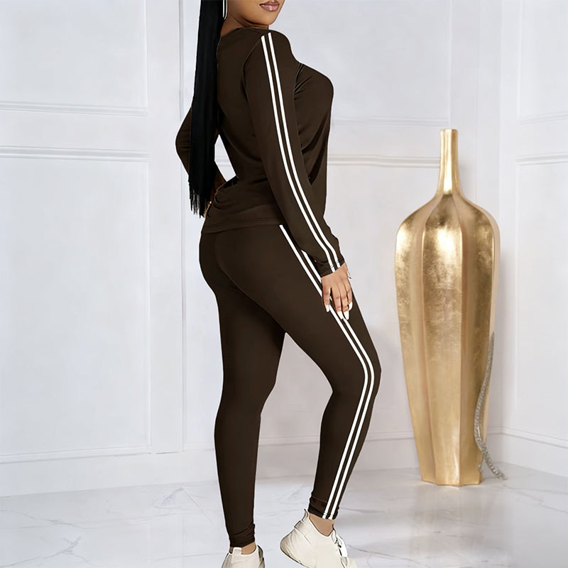 Maren two-piece striped tracksuit set for women