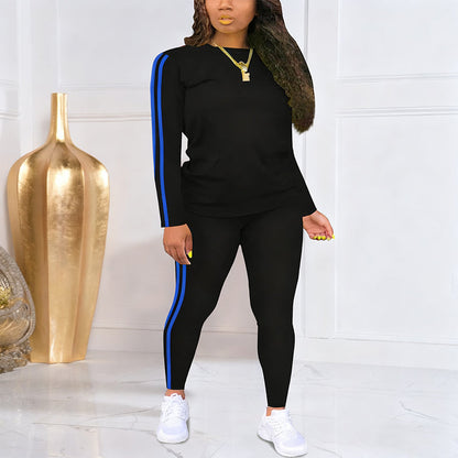 Maren two-piece striped tracksuit set for women