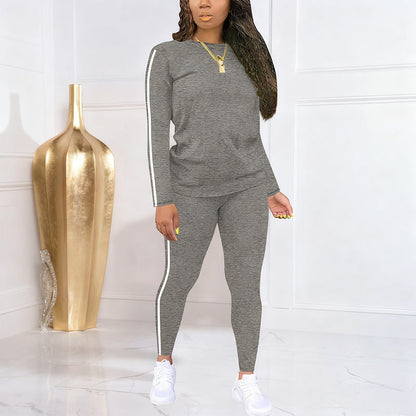 Maren two-piece striped tracksuit set for women