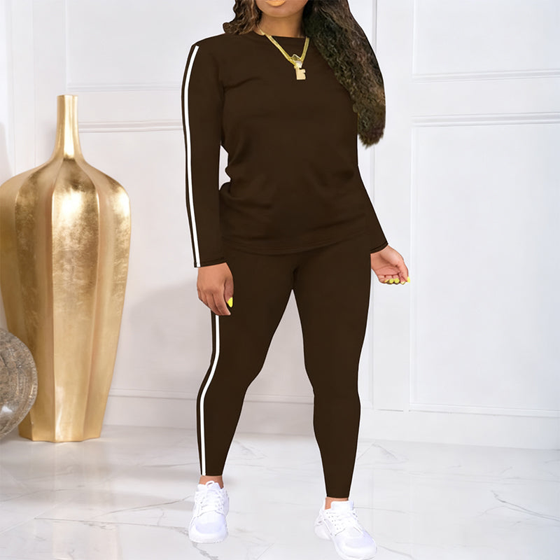 Maren two-piece striped tracksuit set for women