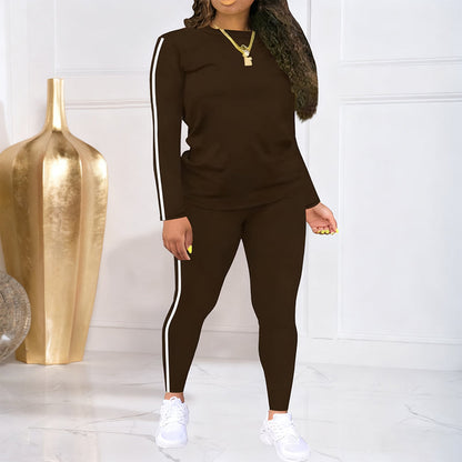 Maren two-piece striped tracksuit set for women