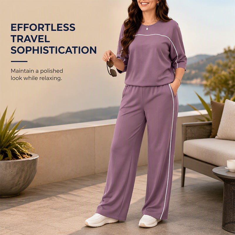 Ebba casual short-sleeve top and pants set for women - view 3