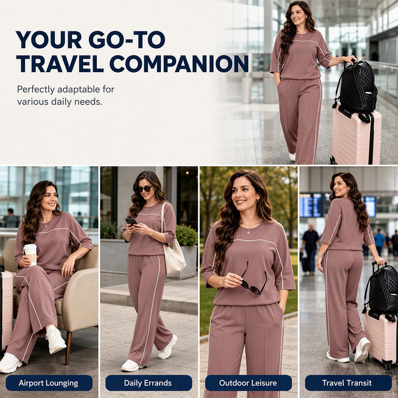 Ebba casual short-sleeve top and pants set for women - view 5