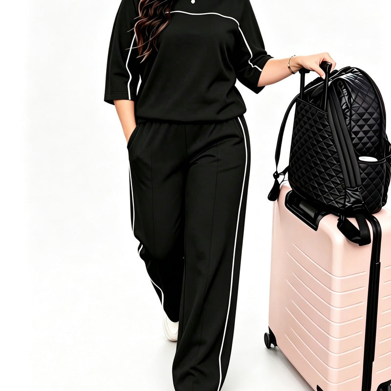 Ebba casual short-sleeve top and pants set for women - view 11