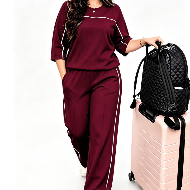 Ebba casual short-sleeve top and pants set for women - view 13
