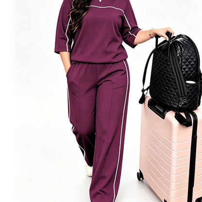 Ebba casual short-sleeve top and pants set for women - view 12