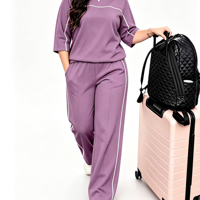 Ebba casual short-sleeve top and pants set for women - view 22