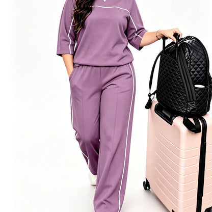 Ebba casual short-sleeve top and pants set for women - view 22