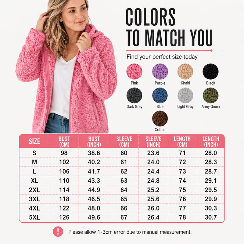 Women's fuzzy hooded jacket for everyday warmth