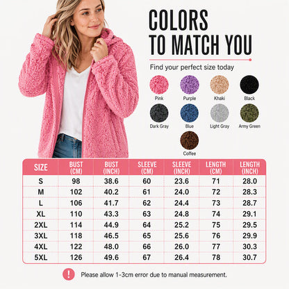 Women's fuzzy hooded jacket for everyday warmth