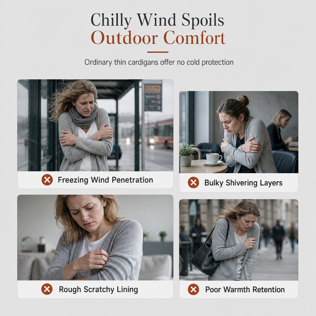 Elin hooded knit jacket with cotton lining for women - view 2