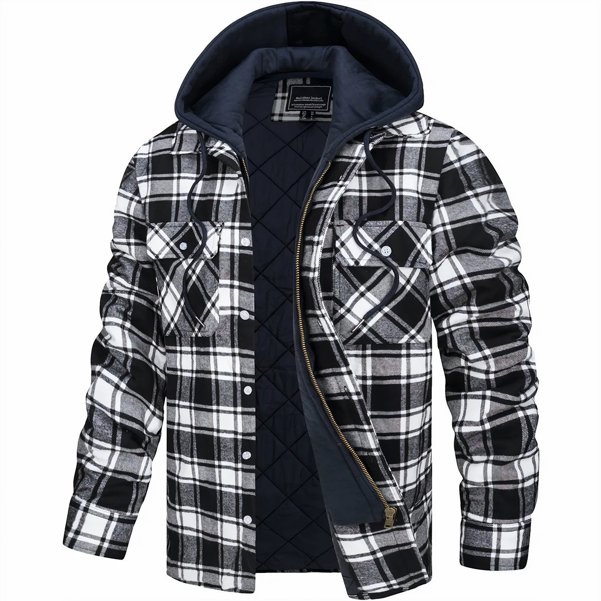 Dominic™ | Checked Hooded Jacket